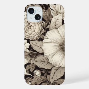 Fleur botanique sépia de l'académie sombre