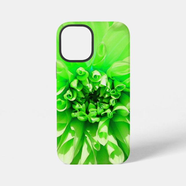 Coque iPhone Fleur Dahlia verte (Verso)