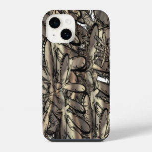 Coque Pour iPhone 14 Fleur de flamme dorée
