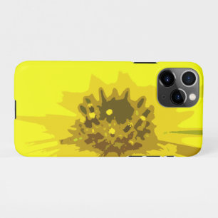 Coque iPhone 11Pro Fleur marguerite Abstraite en jaune vif coloré