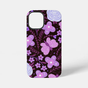 Coque iPhone 12 Mini Fleur papillon rose