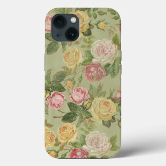 Etui iPhone 13 Fleur vintage de campagne patinée