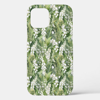 Coque iPhone 12 Fleurs de Lys Vert Blanc de Muguet Art