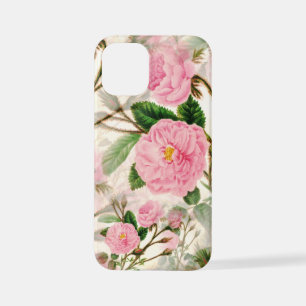 Coque iPhone 12 Mini Fleurs de pivoines roses, Feuilles & Buds Motif