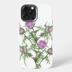 Etui iPhone 13 Pro Max Fleurs de violette chardon