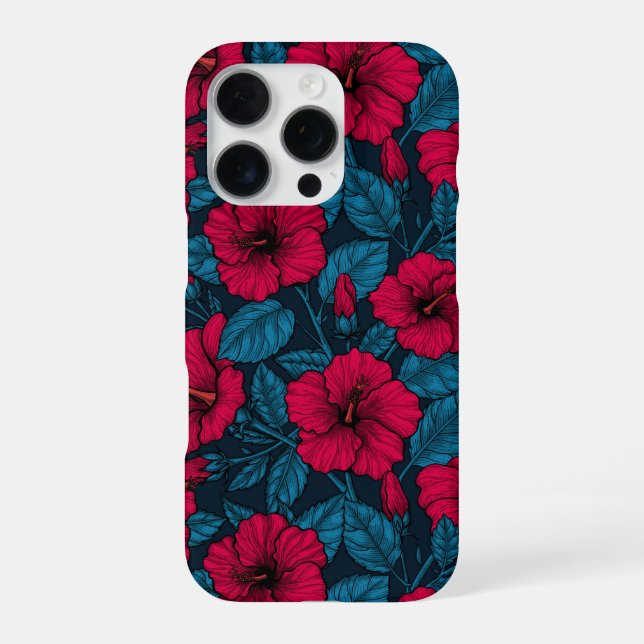 Coque iPhone Fleurs d'hibiscus rouges (Verso)