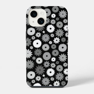 Coque Pour iPhone 14 Fleurs monochromes à motif répétitif