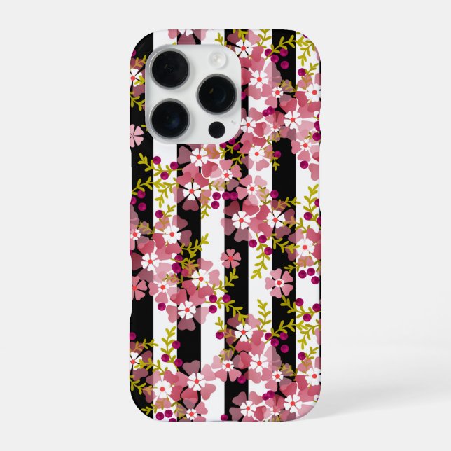 Coque iPhone Fleurs roses (Verso)