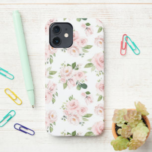 Coque iPhone 12 Fleurs roses, Roses roses, Fleurs Aquarelles