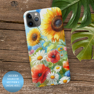 Coque iPhone 16 Pro Max Fleurs sauvages colorées et lumineuses - Art flora