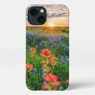 Etui iPhone 13 Fleurs   Texas Bluebonnets & Indian Paintbrush