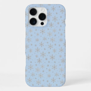 Coque iPhone 16 Pro Max Flocon de Neige Élégant en Argent   Vacances d'Hiv