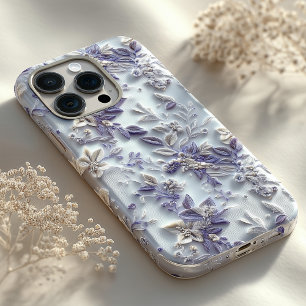 Coque iphone floral brodé sur mesure avec devise