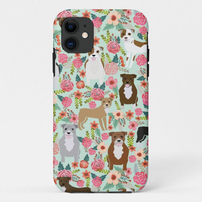 Coque iphone floral de Pitbull - boîte téléphoniqu (Dos)