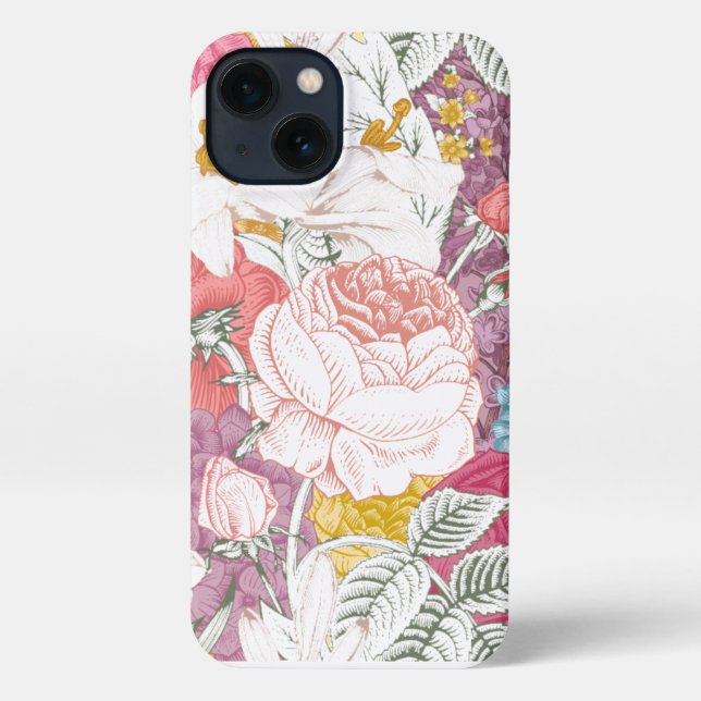Coque iPhone floral pattern cell phone case (Verso)