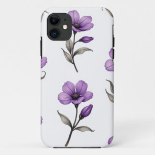 Coque iphone floral pourpre