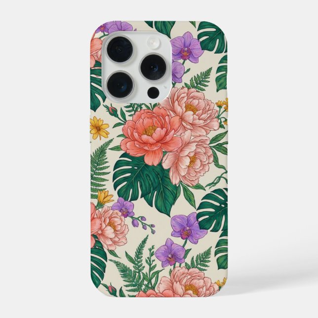 Coque iPhone Floral Rose iPhone 15 Case – Elegant Flower Design (Verso)