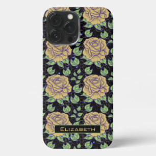 Etui iPhone 13 Pro Max Floral sans couture motif grand fleuron personnali