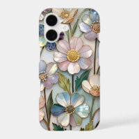 Coque iPhone Florale Vitrail Fleurs Élégantes