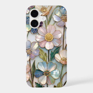 Coque iPhone Florale Vitrail Fleurs Élégantes