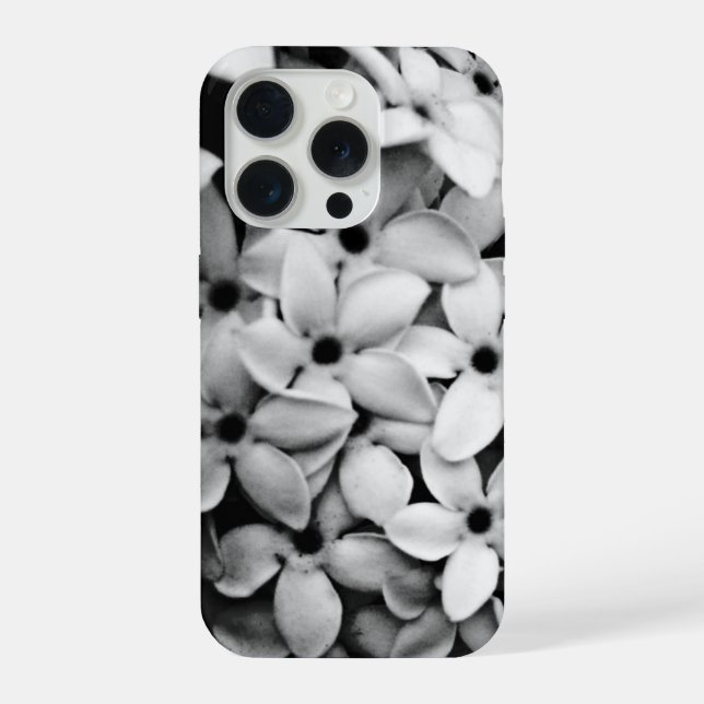 Coque iPhone floraux noir et blanc (Verso)