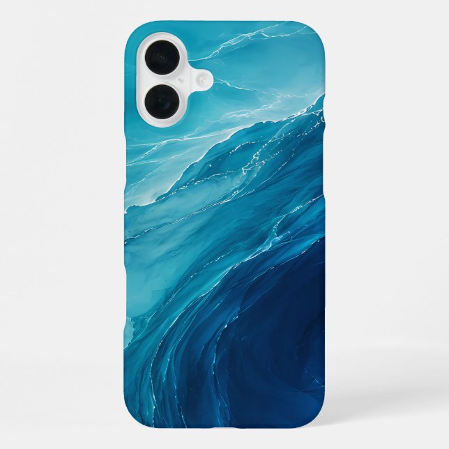 Coque iPhone Flux d'Océan Turquoise de Luxe (Verso)