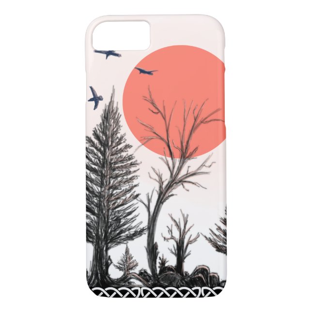 coque iphone foncé de forêt (Dos)