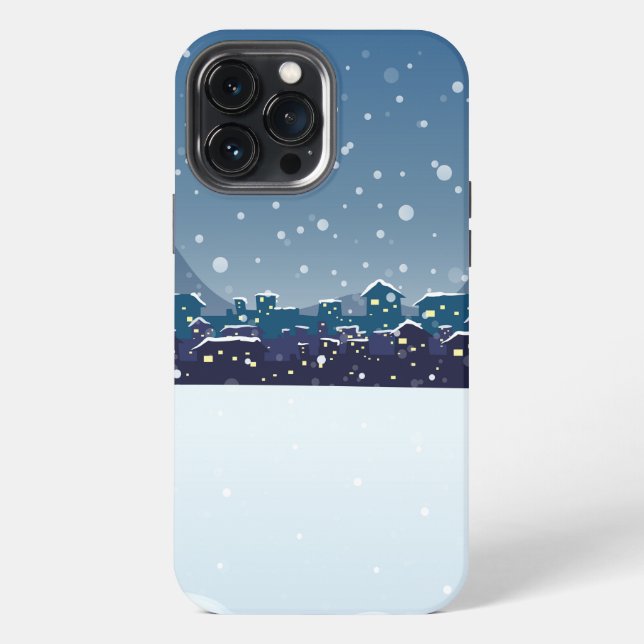 Coque iPhone Fond de nuit d'hiver (Verso)