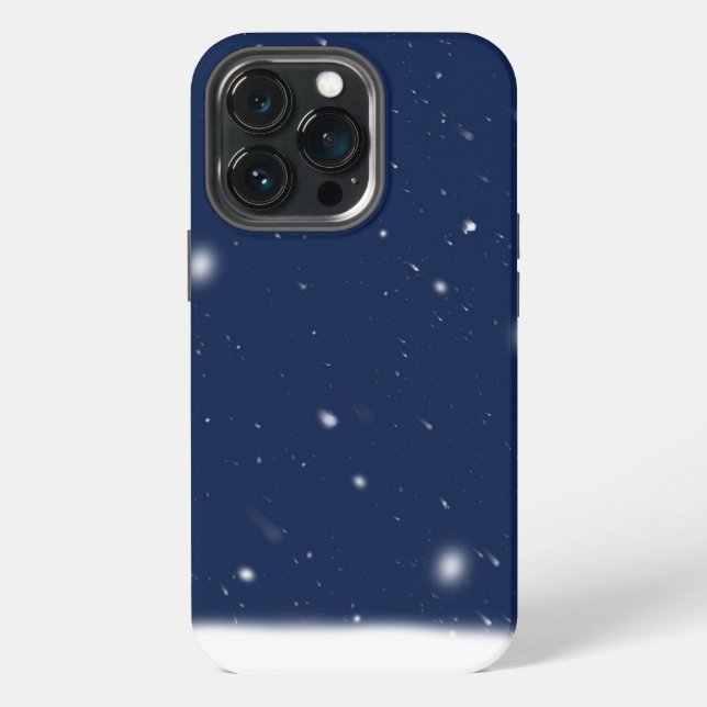 Coque iPhone Fond de nuit enneigée (Dos)