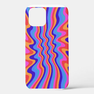 Coque iPhone 12 Fond d'écran rétro trippy Hippie des années 1960