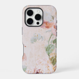 Coque iPhone 16 Pro Fond vintage avec roses