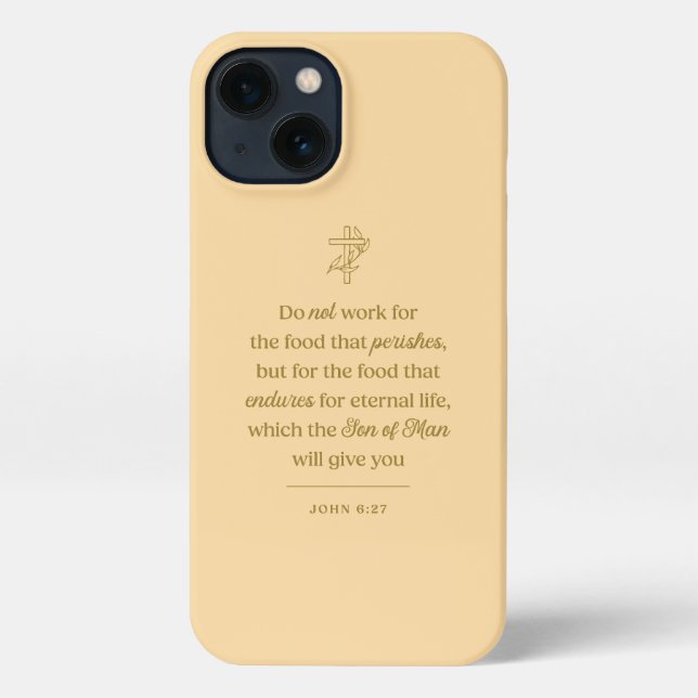 Coque iPhone Food for Eternal Life Christian (Verso)