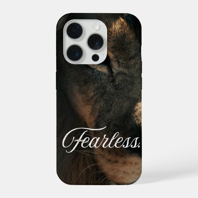 Coque iPhone Force et Courage de l'Œil de Lion Bold pour iPhone (Verso)