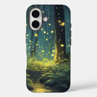coque iphone - Forêt lumineuse et cosy avec luciol