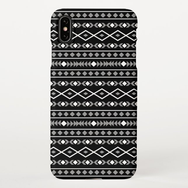 Coque iPhone Formes Aztec Motif gris noir (Dos)