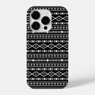Coque Pour iPhone 14 Plus Formes aztèques Motif blanc gris noir