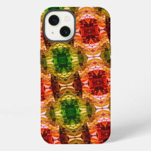 Etui iPhone 13 Formes rondes dessinant des formes rouges, vertes