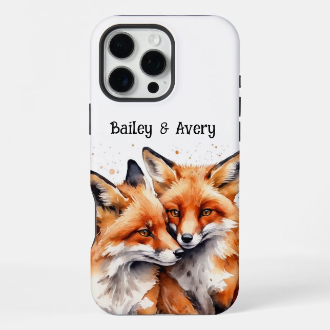 Coque iPhone Foxes Foxes Foxes Fox Couple Aimer Animaux (Verso)
