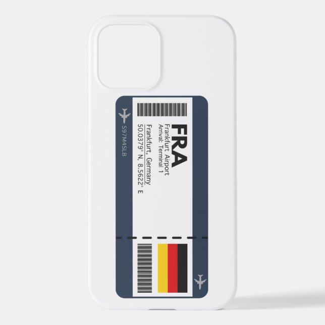 Coque iPhone FRA Frankfurt Boarding Pass - Allemagne Ticket (Verso)