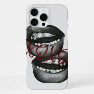 Coque iPhone 16 Pro Max French Kiss Noir & Cramoisi