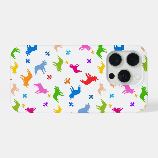 Coque iPhone Frenchie sur clear (Verso Horizontal)