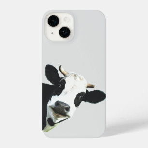 Coque Pour iPhone 14 Fun Curieux Holstein Vache ferme animal