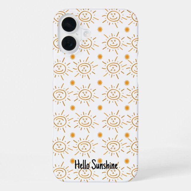 Coque iPhone Fun Orange Sunshine Face Motif Personnalisé (Verso)