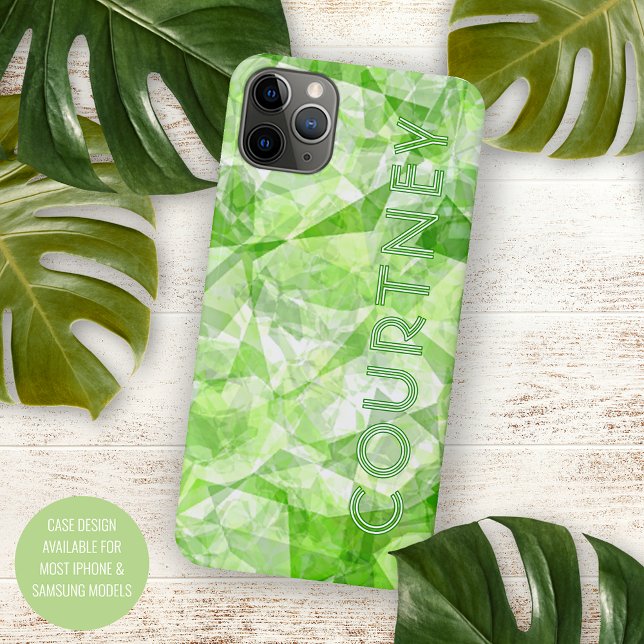 Coque iPhone Fun personnalisé Moderne Rétro Polygon Mosaic Art  (Créateur téléchargé)