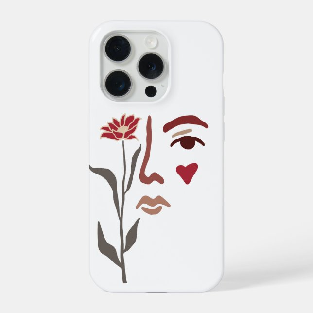 Coque iPhone Funda Line Art Rostro (Verso)