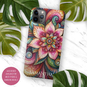 Coque iPhone 11Pro Max Funky Artsy coloré Paisley Floral Art Motif