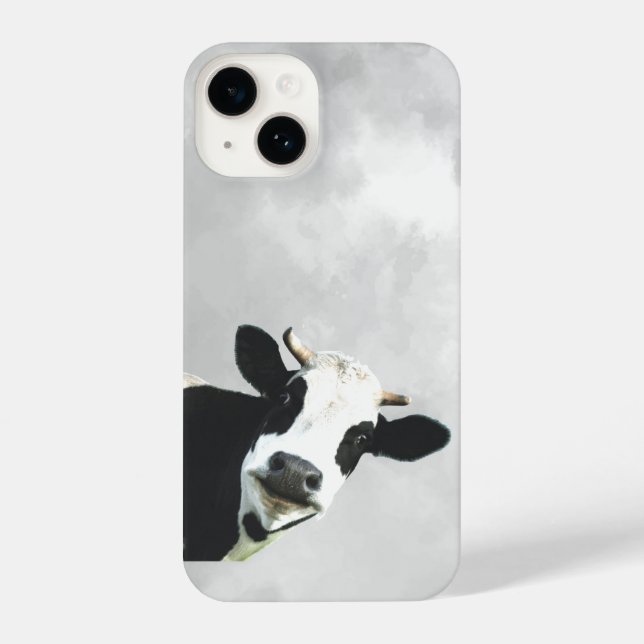 Coque iPhone Funky noir blanc Holstein Vache ferme animal (Verso)