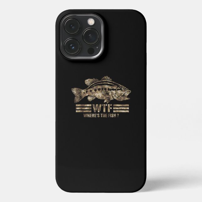 Coque iPhone Funny Bass Fishing Camo Où est le poisson (Verso)