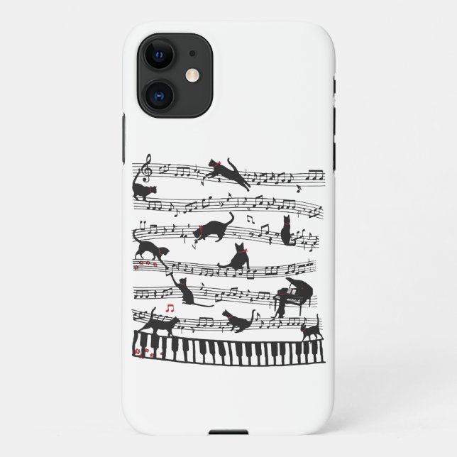 Coque iPhone Funny Chat Music Note, Cadeau Pour Piano Player, M (Dos)