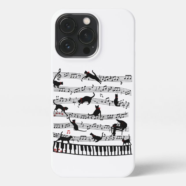Coque iPhone Funny Chat Music Note, Cadeau Pour Piano Player, M (Verso)